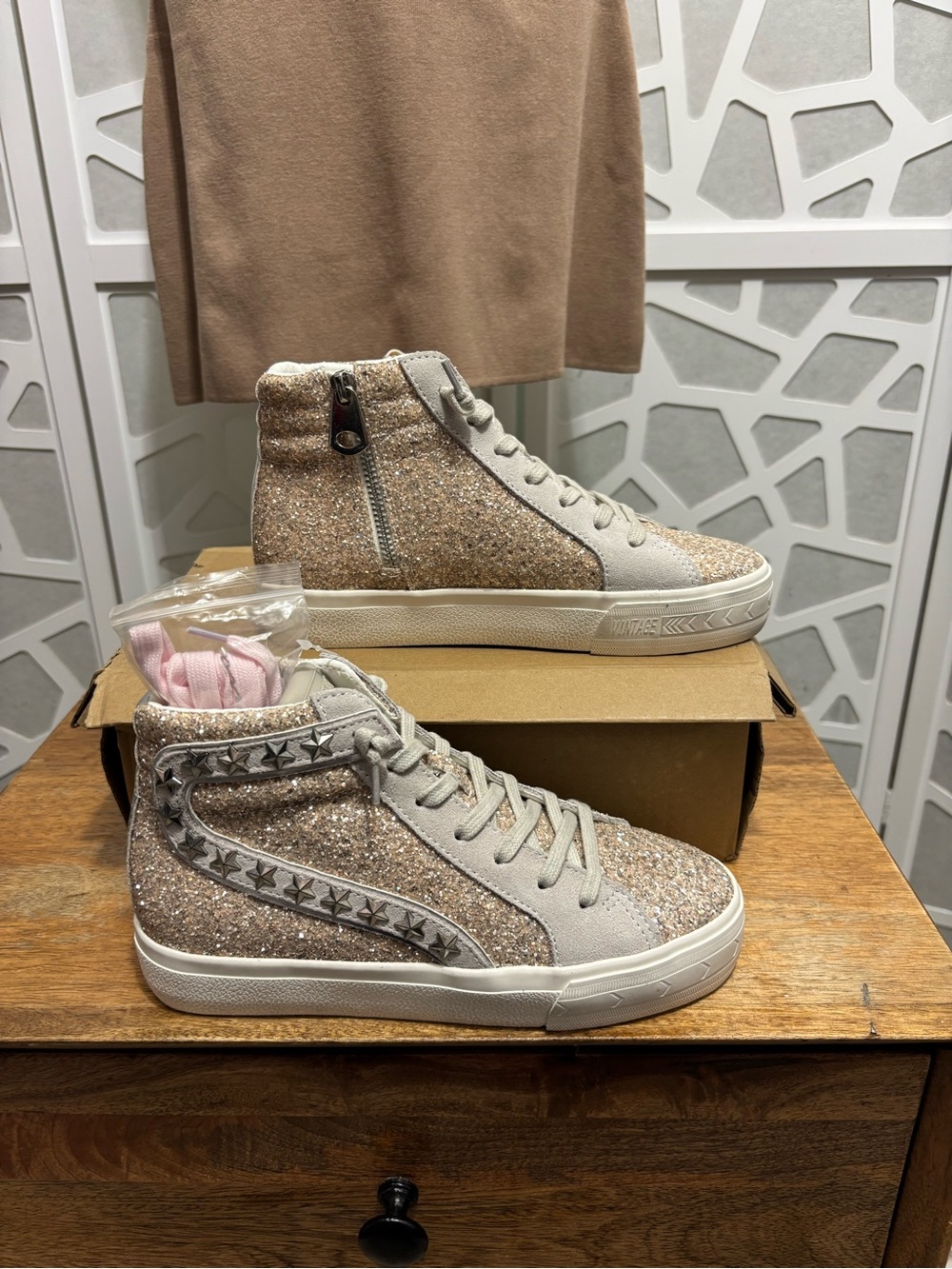 Vintage Havana Hailey High Top Sneaker in Washed Glitter